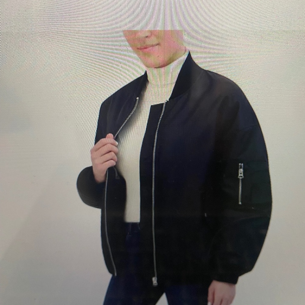 Hudson Black oversize bomber Jacket